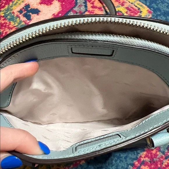 Kate Spade Sylvia Dome Satchel light blue crossbody purse - Picture 9 of 12